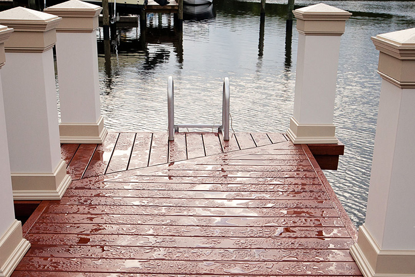 ZURI deck boards for a dock, colour Brazilia