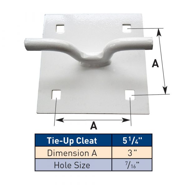 Tie-up cleat sizing diagram