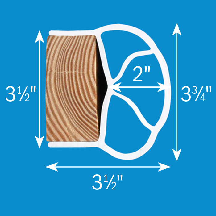 Premium PVC piling post bumper diagram