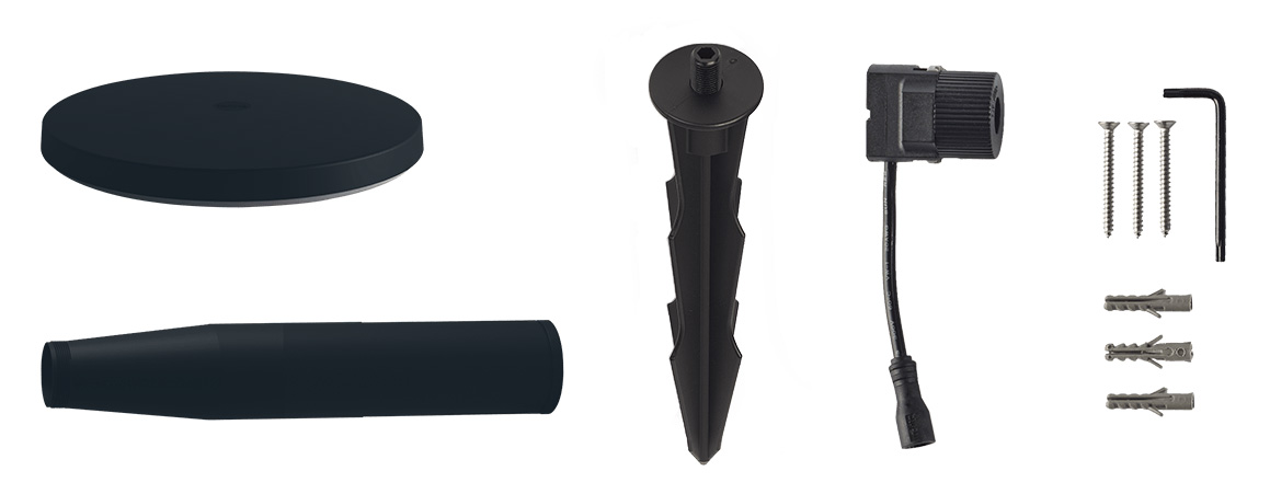 disc low Bollard 12v light, package contents