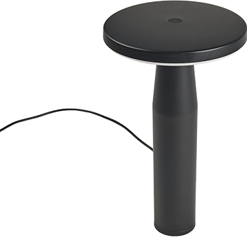 Disk low bollard with cable viewed from top