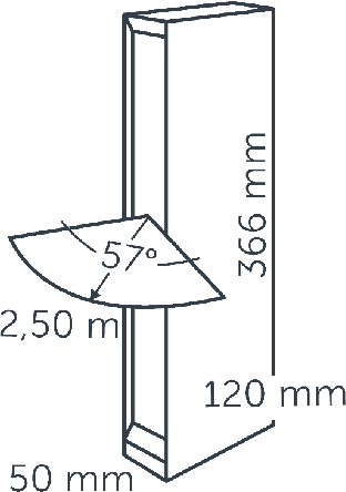 diagram of the Evo low bollard light projection