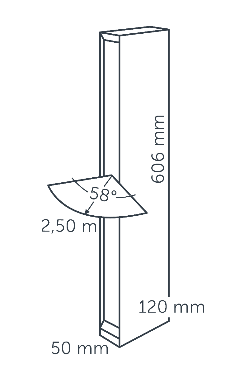 diagram of the Evo bollard light projection