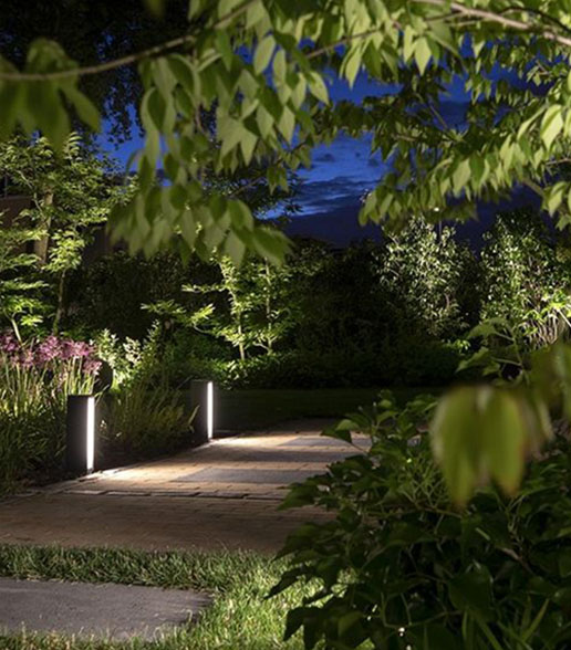 In-Lite Evo low 12V Bollard installed on side of walkway