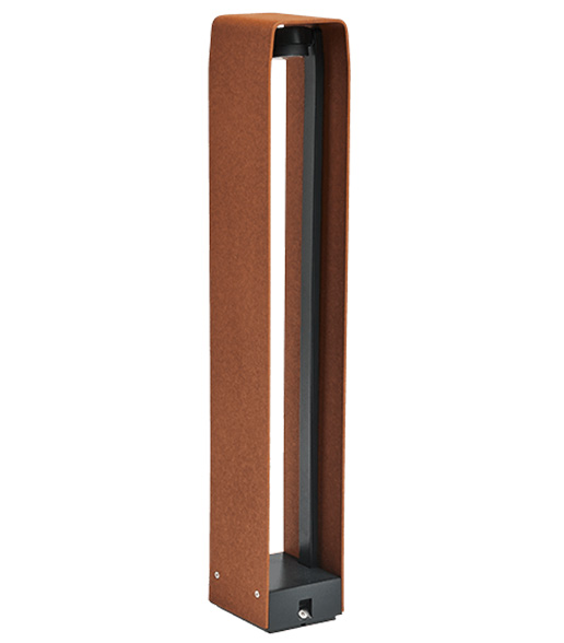 In-Lite Ace High bollard in Corten