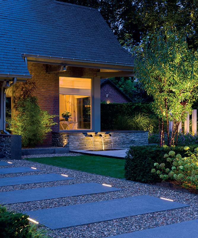 Evo light illuminating walkway