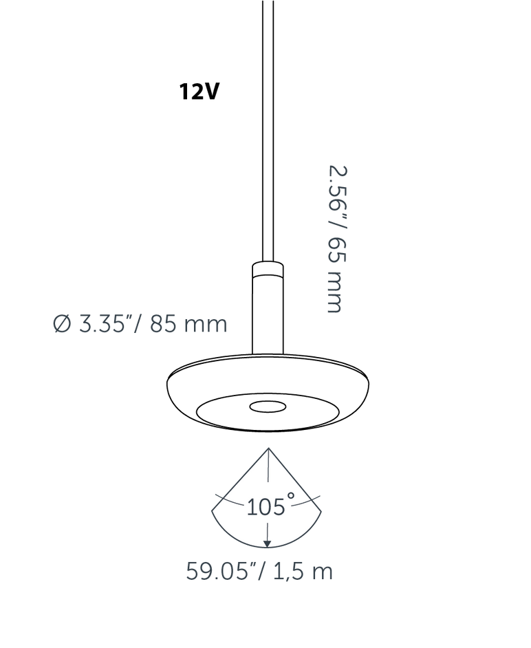 diagram of the sway pendant light spread