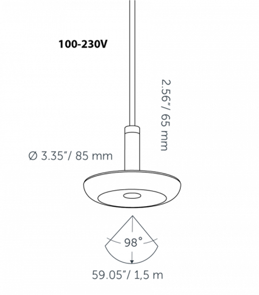 diagram of the sway pendant light spread