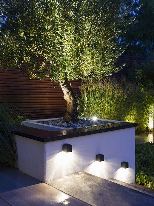 in-lite Cubid 12V light illuminating stairs.