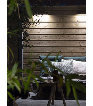 In-Lite 12V Evo Down light on wall, illuminated