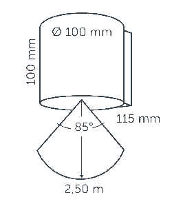 diagram of the Halo Down 12v light's projection