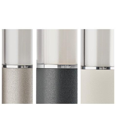 Liv Wall 12V light, Rose Silver, Black and White lens details