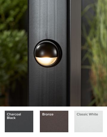 Trex deck rail light example with available colours