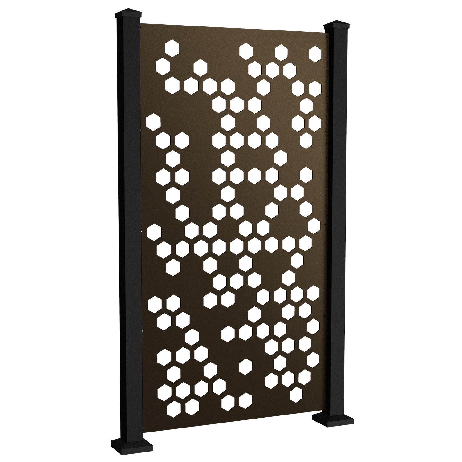 Privacy screen style Honeycomb in Bronze; high privacy choice