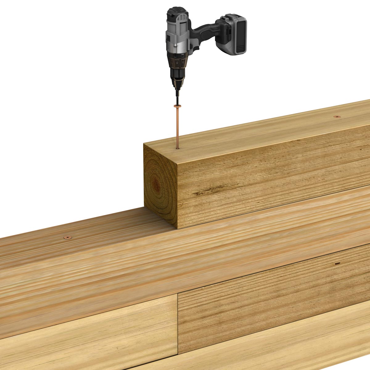 drilling screw into retraining wall