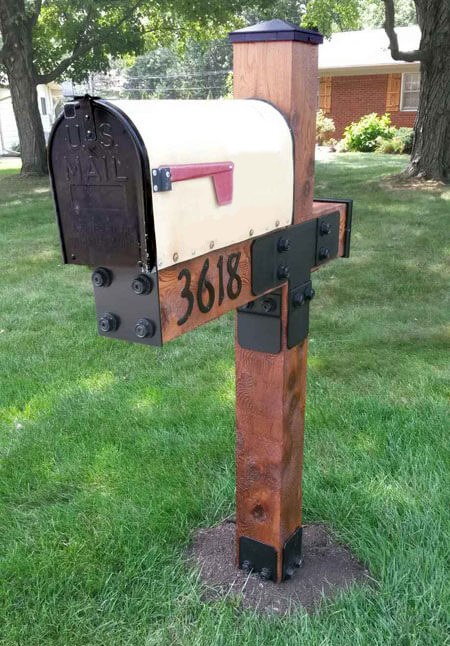 Faux Post Base Example on base of mailbox post