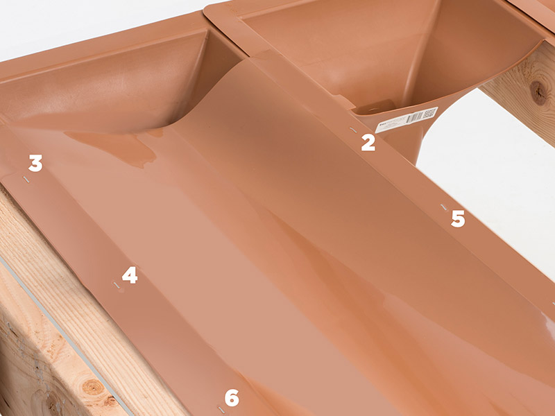 Trex staple placement for downspout